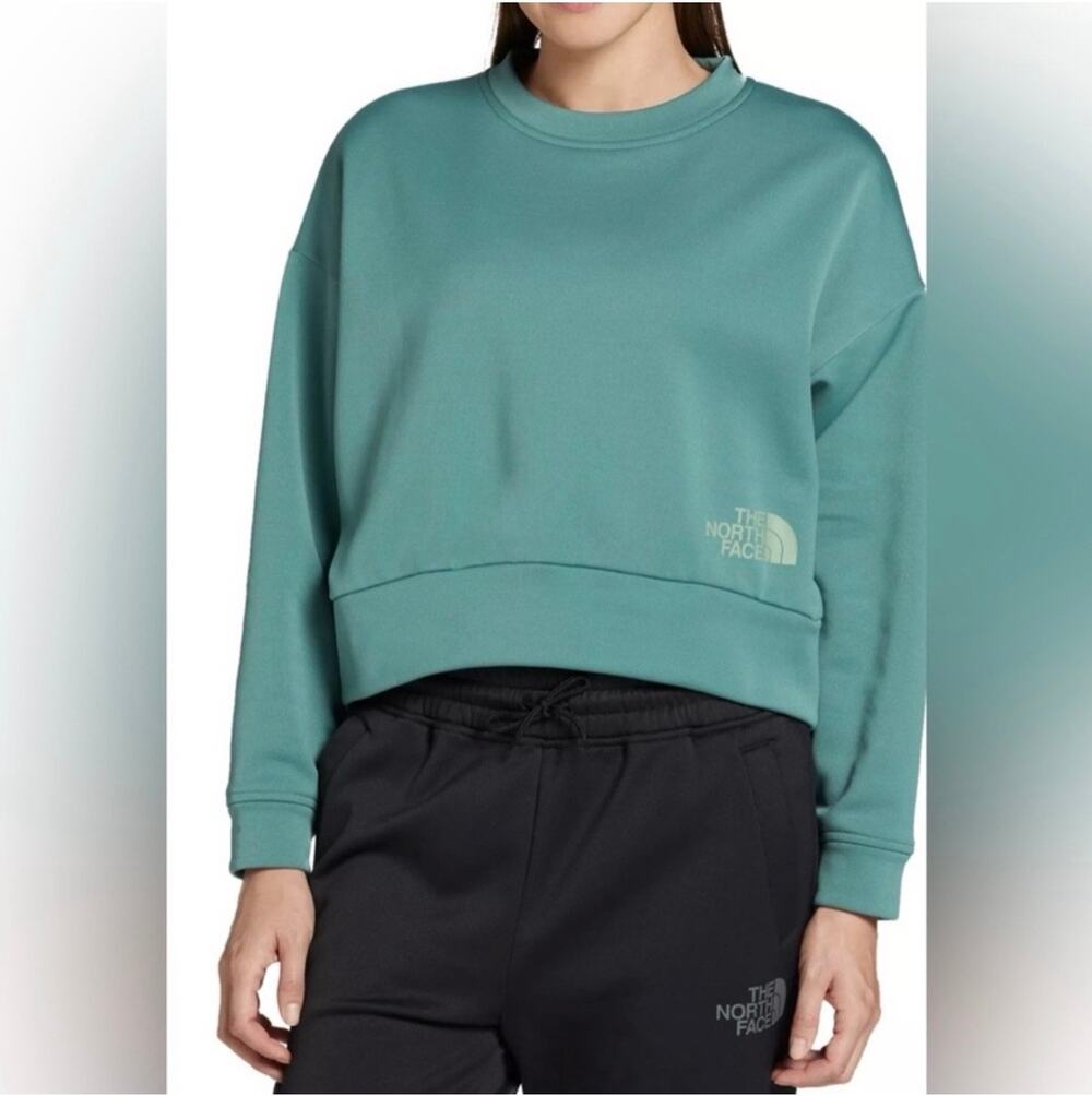 The North Face Sweatshirt Womens Large Green Horizon Performance Fleece Crew